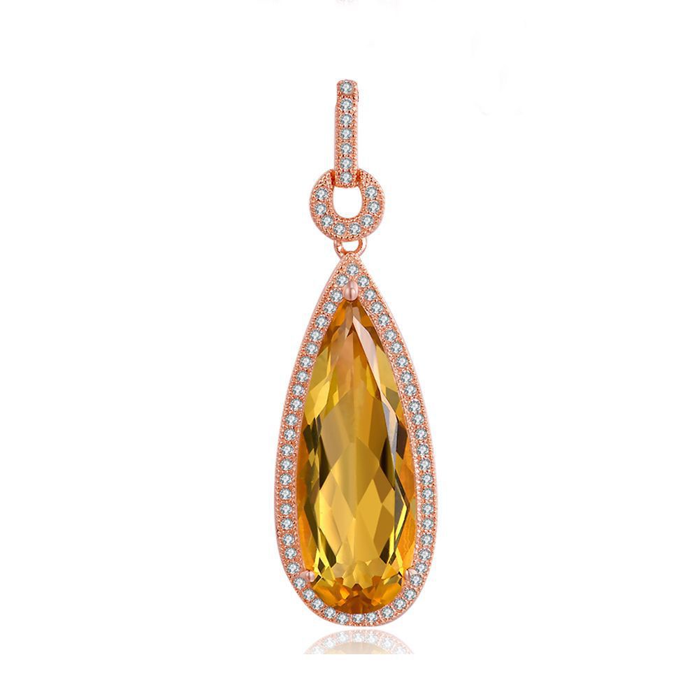 Pear-Cut Citrine Pendant Necklace — Sunlit Glow | 925 Sterling Silver