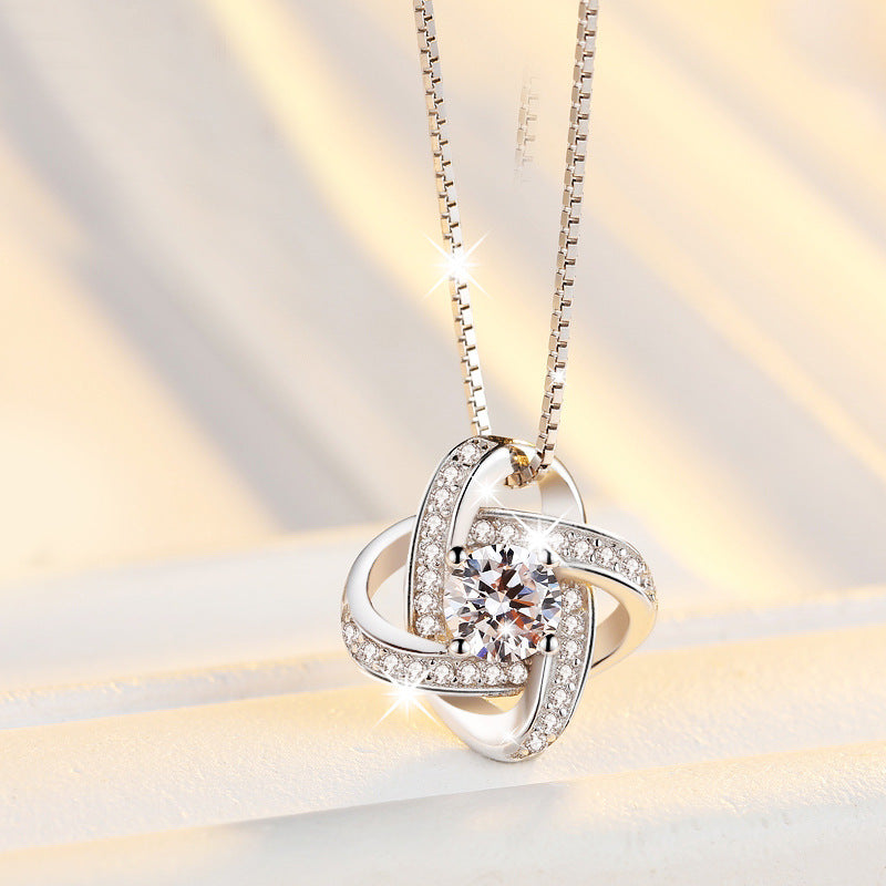Clover Diamond Pendant Necklace — Lucky Sparkle | 925 Sterling Silver