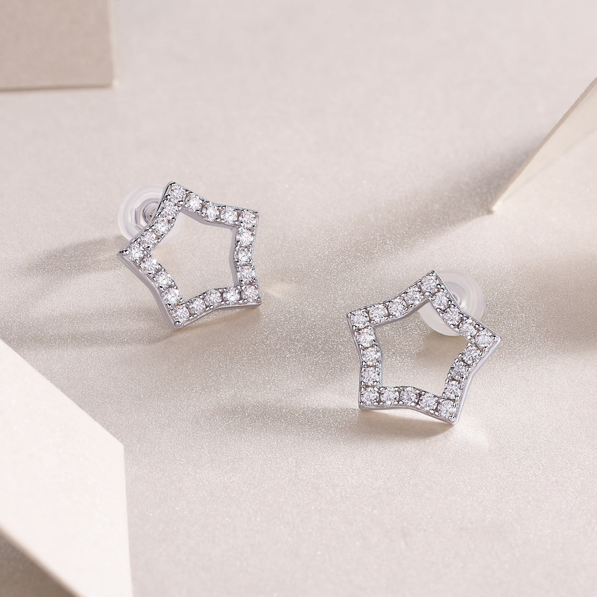 Tonight New Star Moissanite Stud Earrings