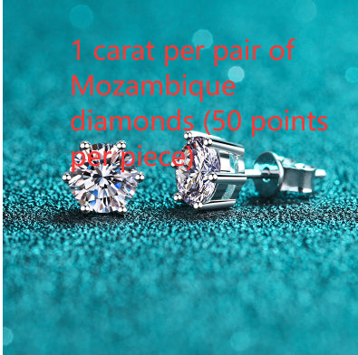 Six-Prong Moissanite Stud Earrings — Diamond-Like Brilliance | 925 Sterling Silver