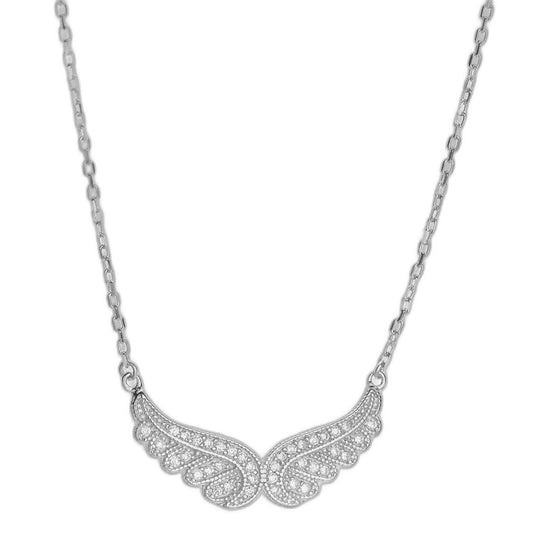 CZ Angel Wings Pendant — white background