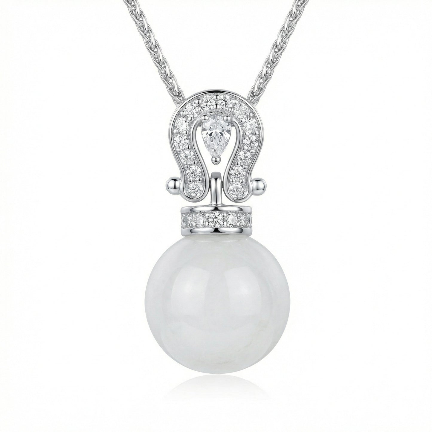 Horseshoe Pearl Necklace — Lucky Charm | 925 Sterling Silver