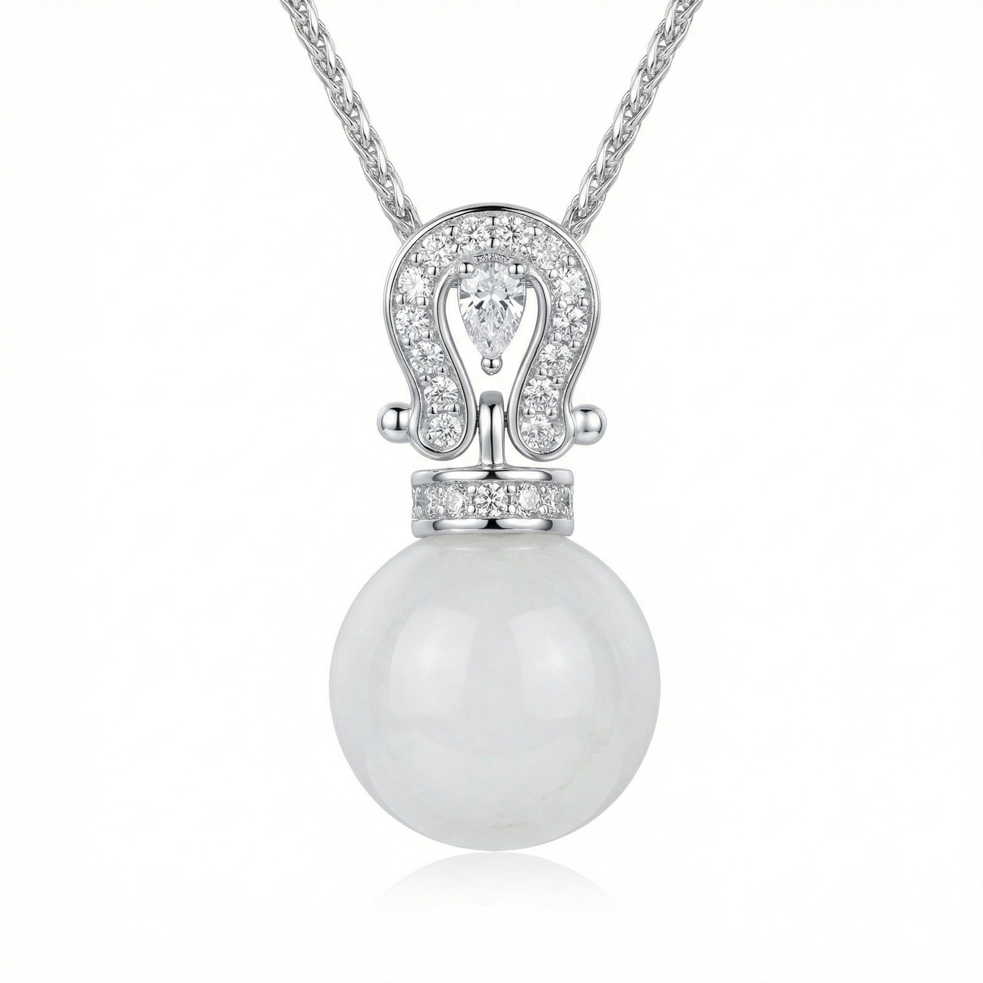 Horseshoe Pearl Necklace — Lucky Charm | 925 Sterling Silver