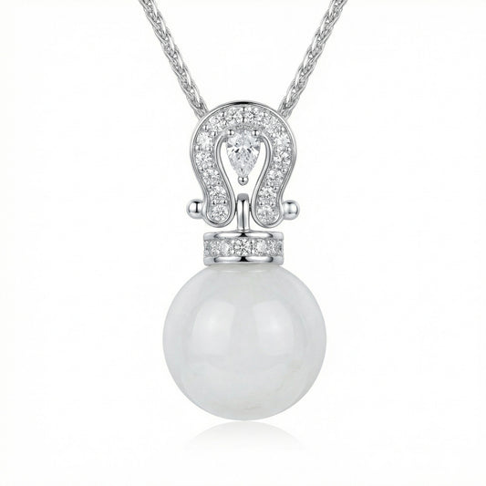 Horseshoe Pearl Necklace — Lucky Charm | 925 Sterling Silver