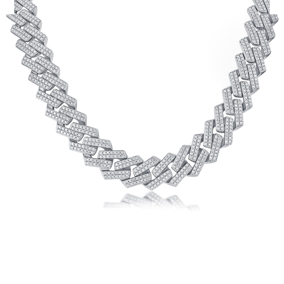 Royal Cuban Moissanite Tennis Necklace — white background
