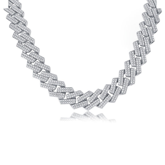 Royal Cuban Moissanite Tennis Necklace — white background