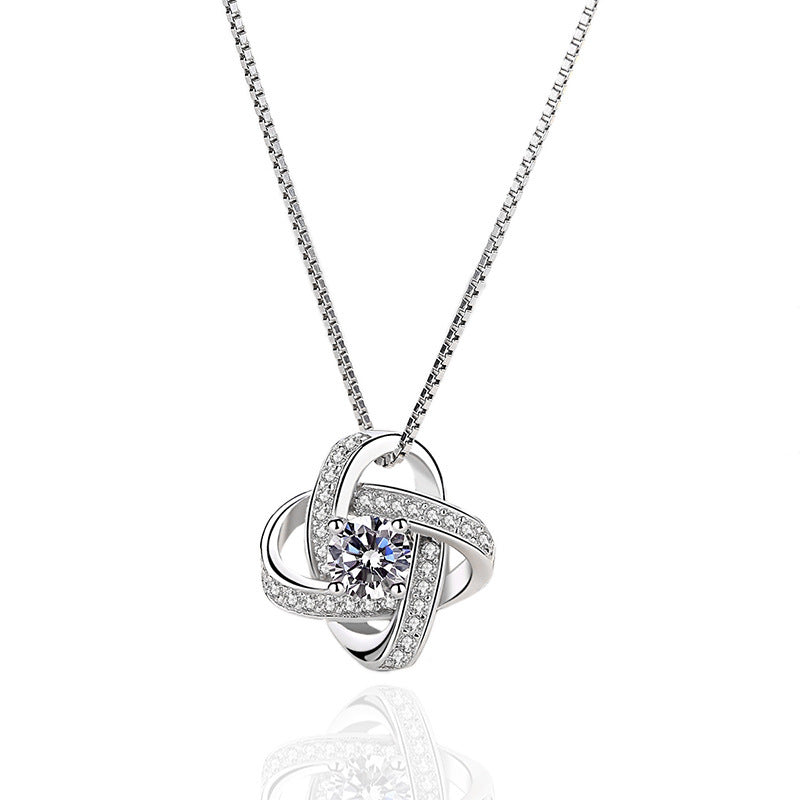 Clover Diamond Pendant Necklace — Lucky Sparkle | 925 Sterling Silver