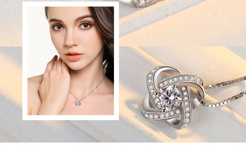 Clover Diamond Pendant Necklace — Lucky Sparkle | 925 Sterling Silver