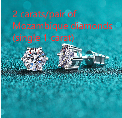 Six-Prong Moissanite Stud Earrings — Diamond-Like Brilliance | 925 Sterling Silver