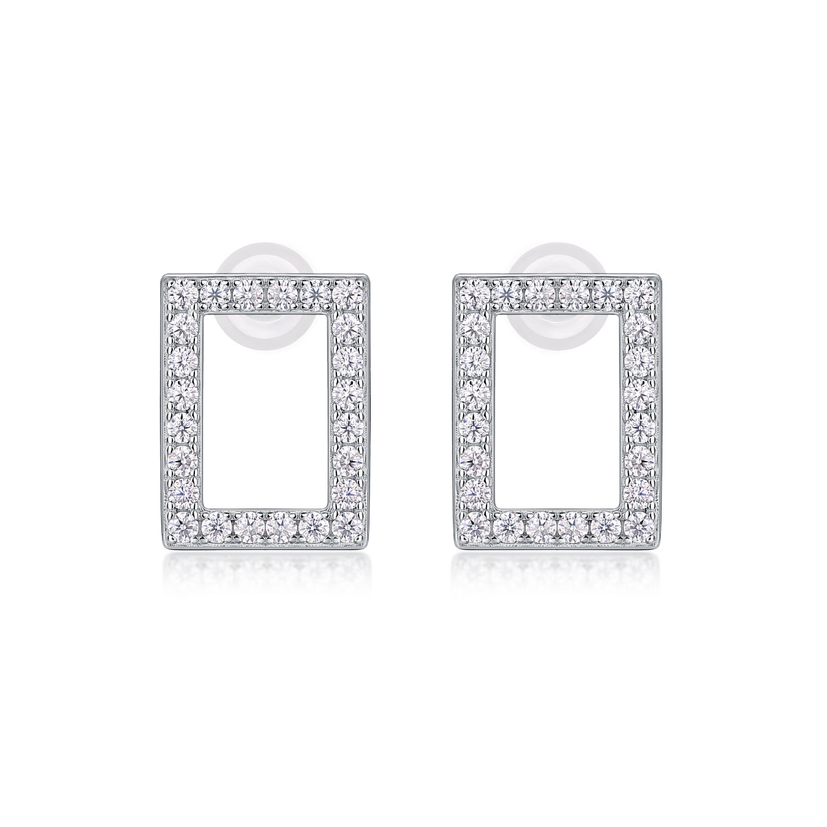 In Full Swing Square Moissanite Stud Earrings