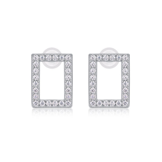 In Full Swing Square Moissanite Stud Earrings