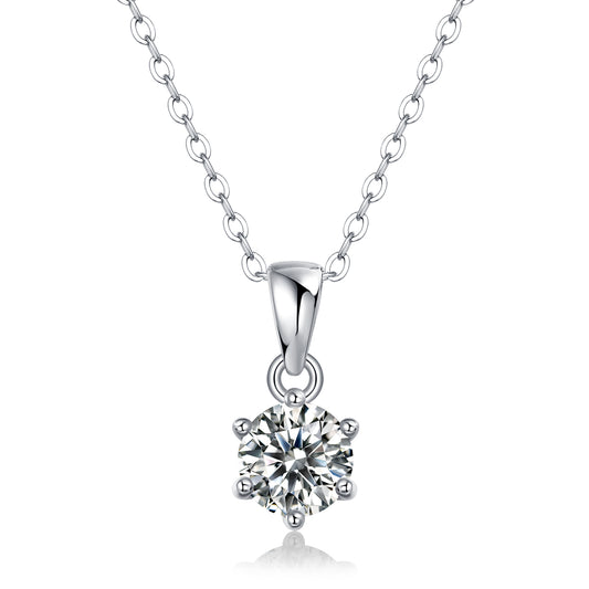 Breeze Dance solitaire moissanite pendant necklace in 925 sterling silver