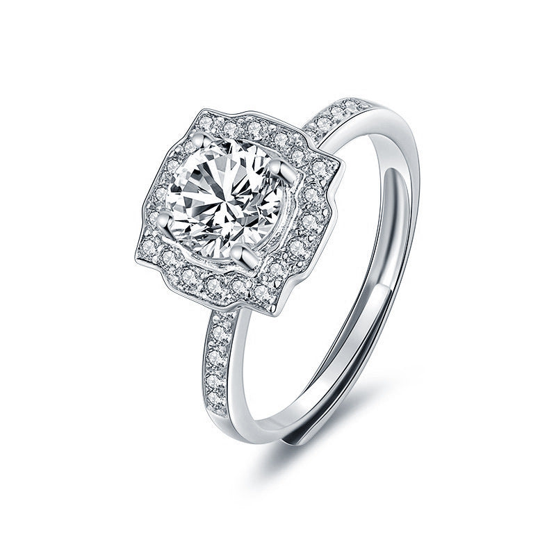 Square-Cut 1-Carat Moissanite Ring — Modern Glamour | 925 Sterling Silver