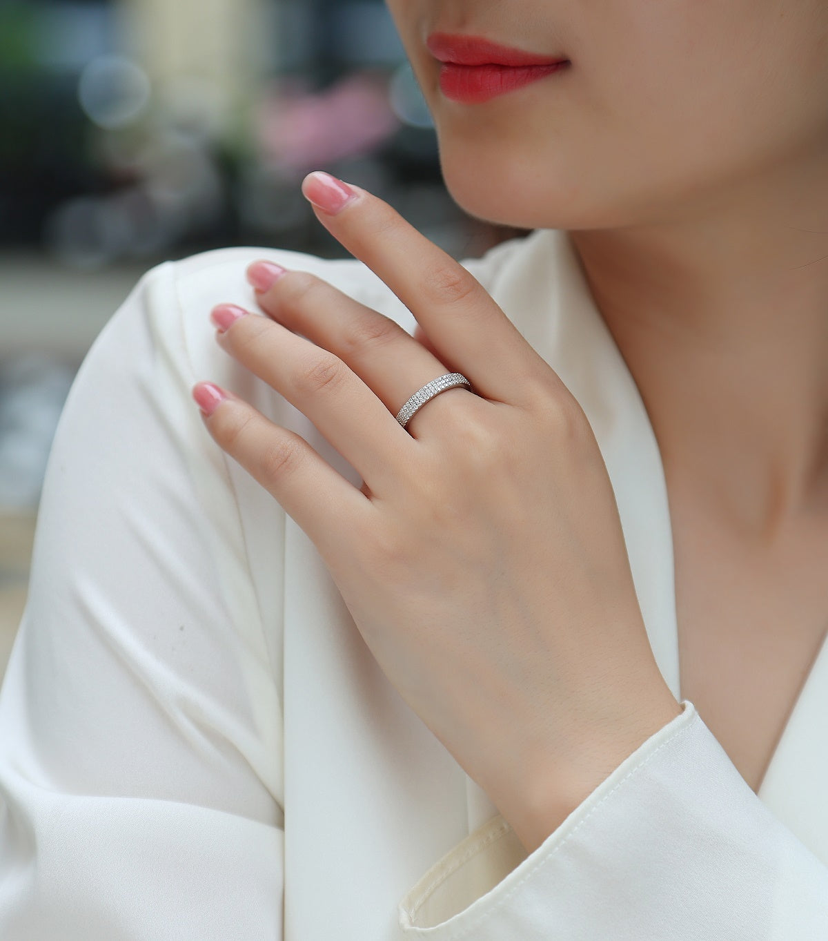 Light Up The Moments Pavé Eternity Moissanite Ring | 925 Sterling Silver