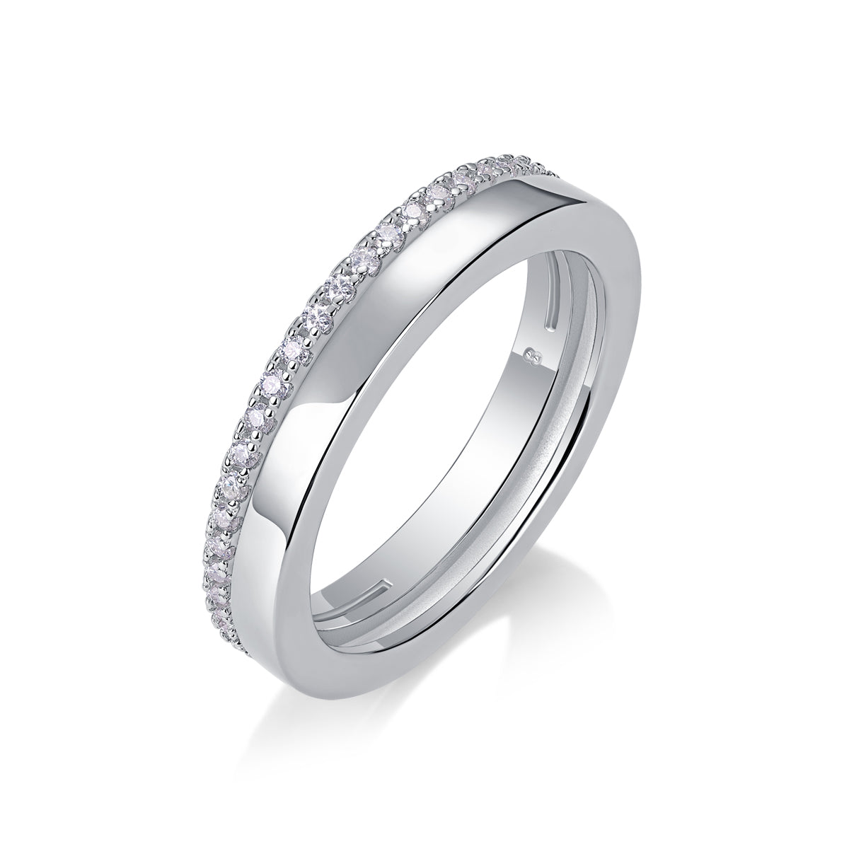Double Ring Shadow Toi et Moi Moissanite Ring