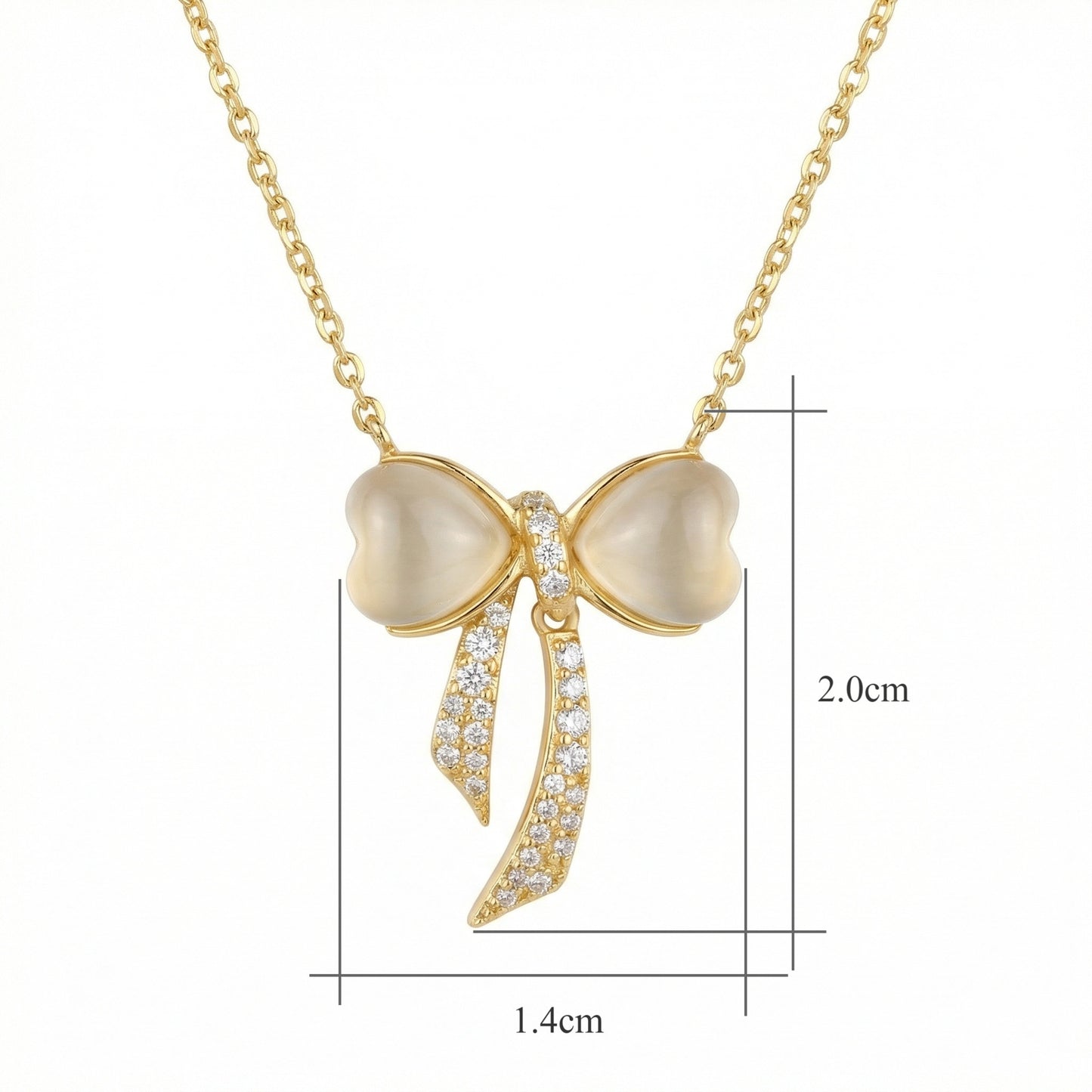 Bow Pendant Necklace — Gemstone & Diamond Accents | 925 Sterling Silver