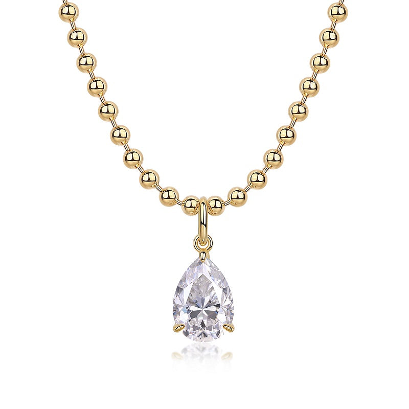 Wish Light pear-drop moissanite pendant necklace in 925 sterling silver