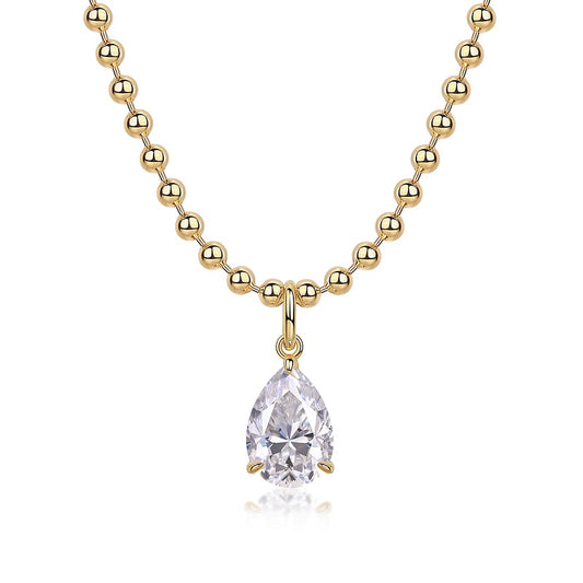 Wish Light pear-drop moissanite pendant necklace in 925 sterling silver