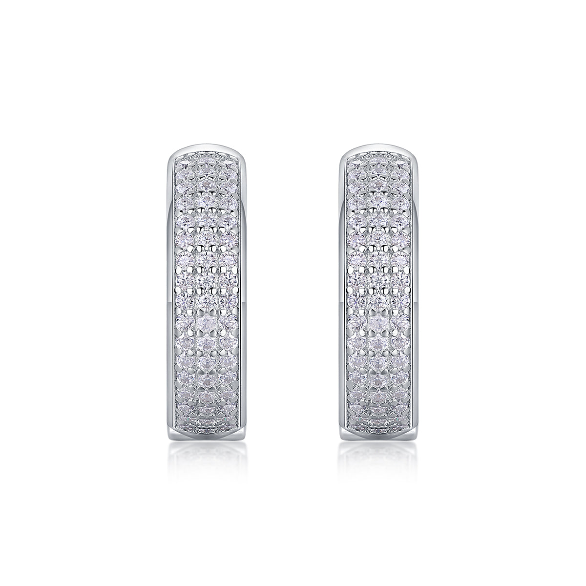 Years Pavé Moissanite Hoop Earrings 925 Sterling Silver