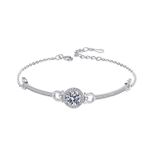 Sparkling Moissanite Bangle — Diamond-Like Brilliance | 925 Sterling Silver