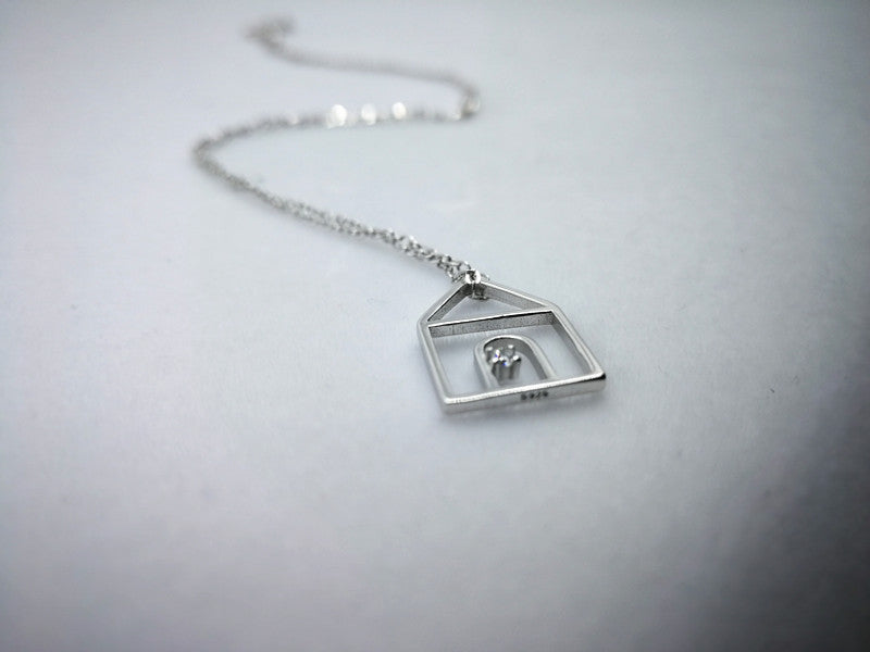 Tiny House Charm Pendant Necklace | 925 Sterling Silver