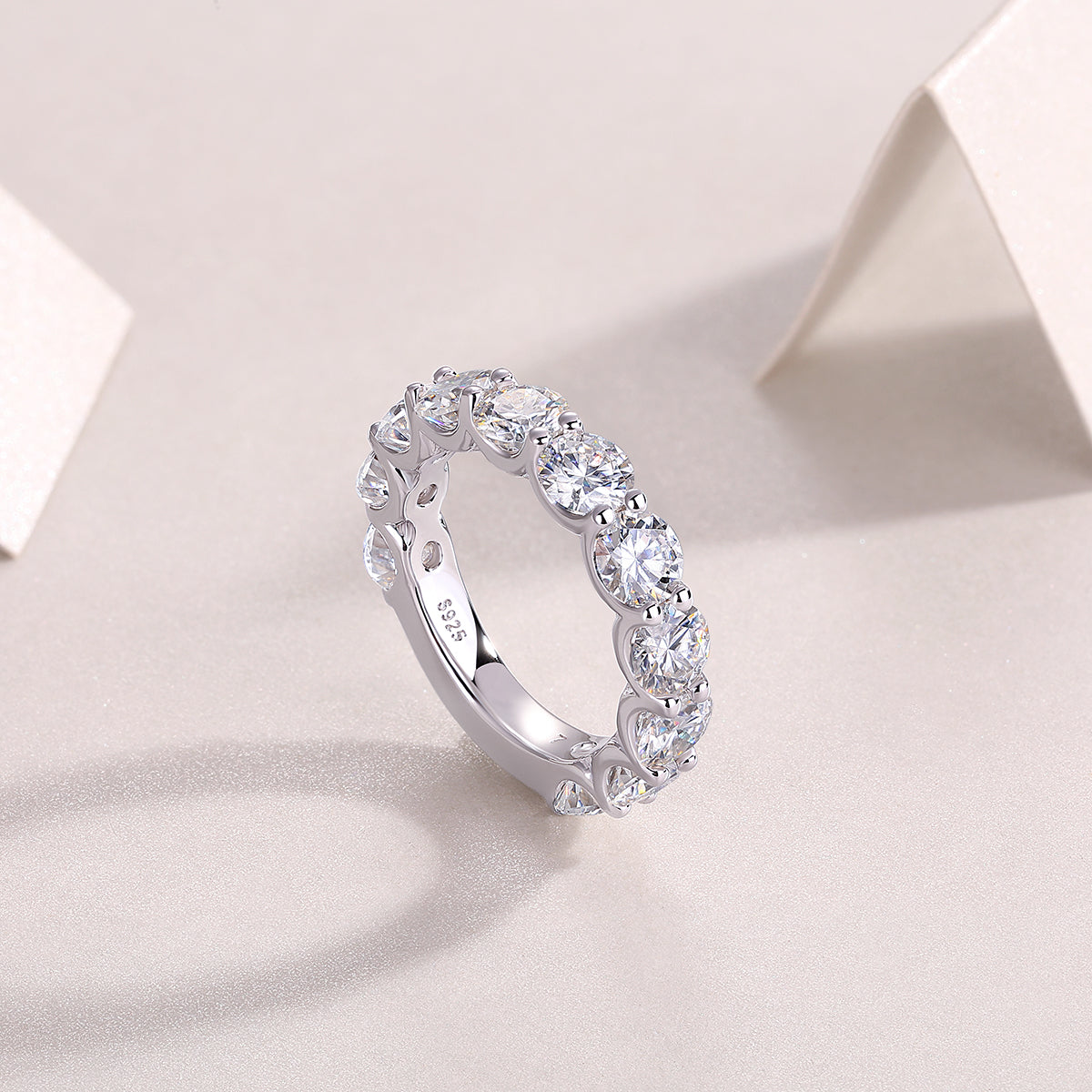 Dazzling Moments Eternity Moissanite Ring | 925 Sterling Silver