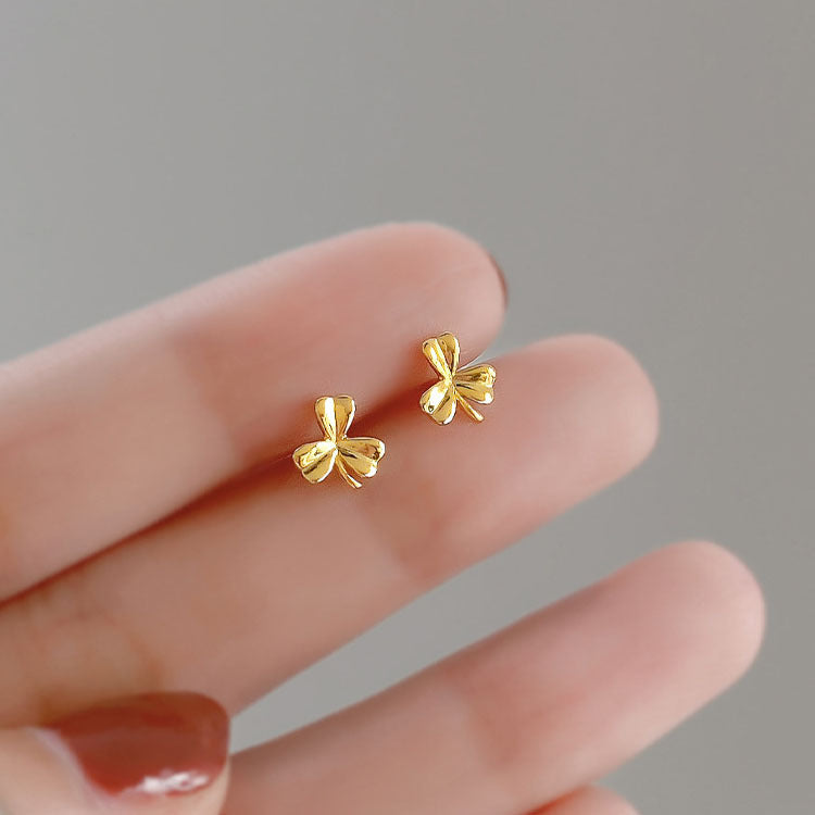 Lucky Clover Stud Earrings — Symbol of Good Fortune | 925 Sterling Silver