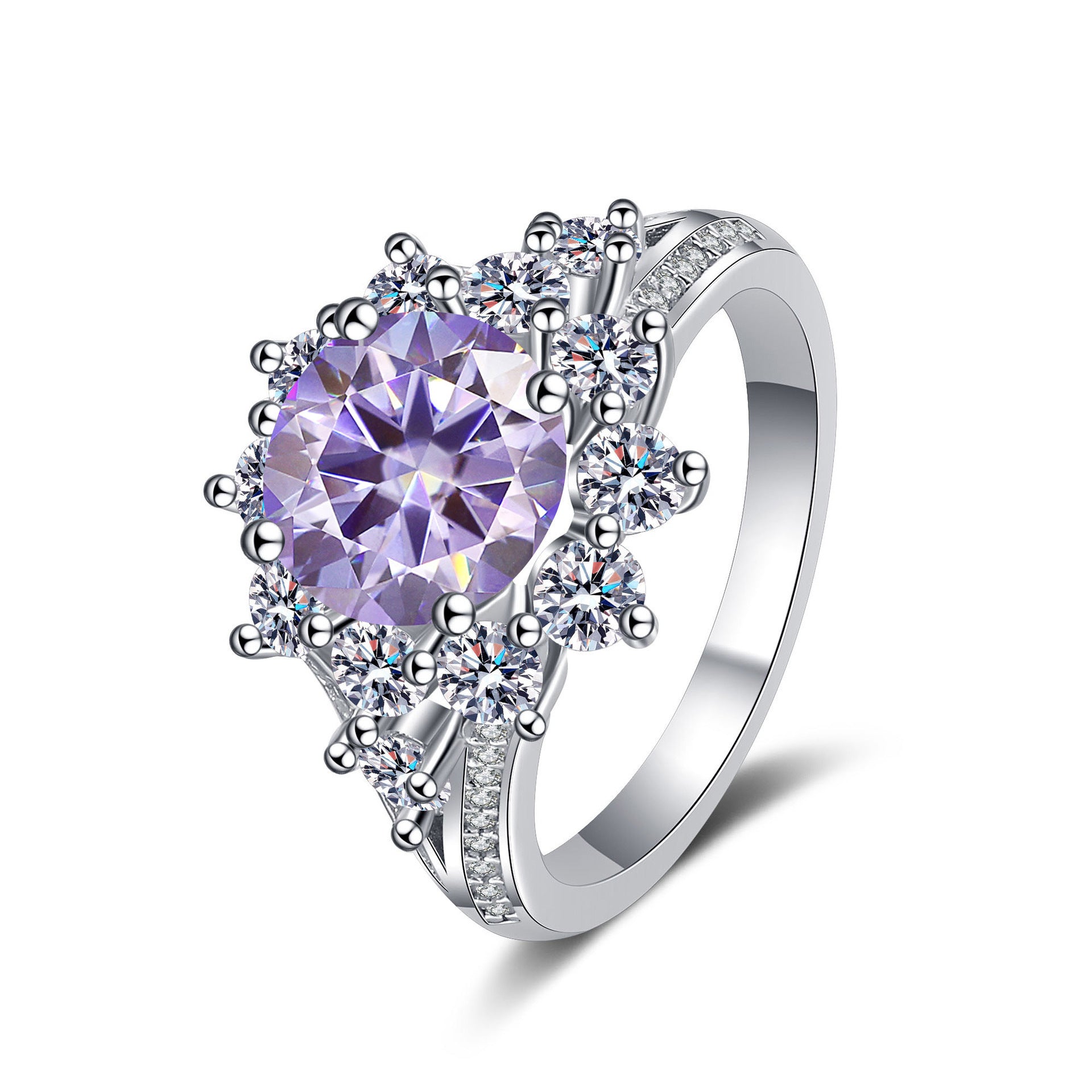 Moissanite Ring sparkle detail