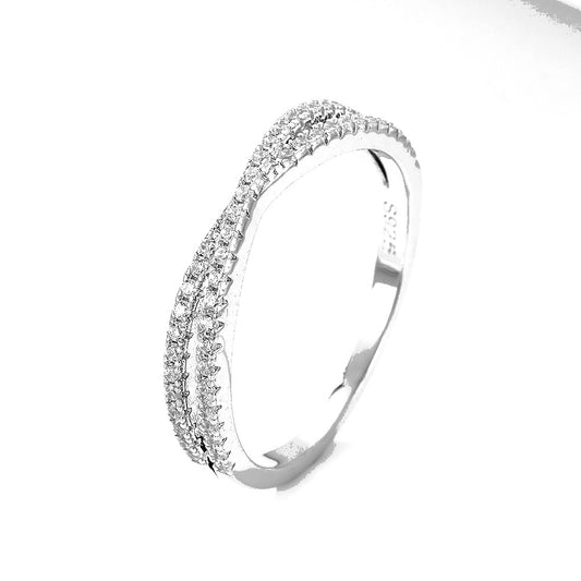 Bridal Ring Set — 5A Zirconia Solitaire & Pavé Band | 925 Sterling Silver