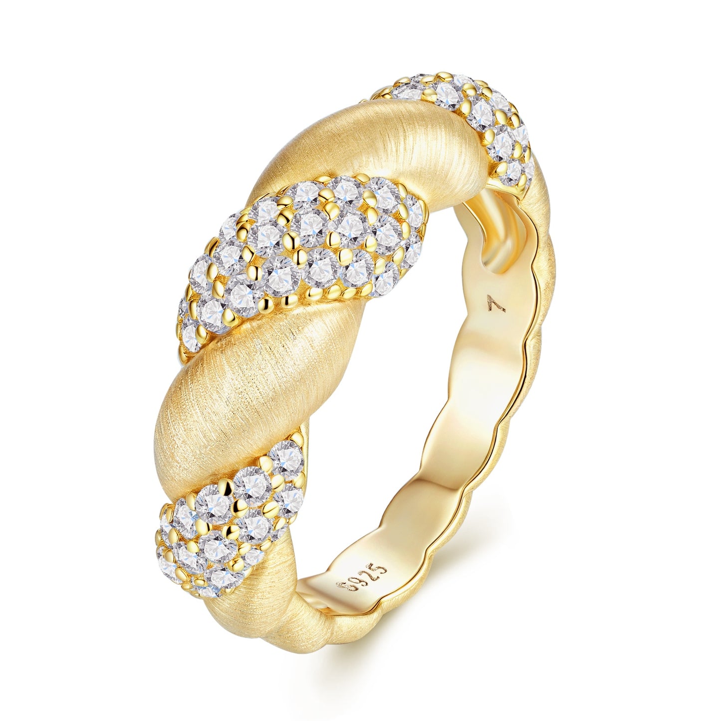 Tengman Twisted Vine Moissanite Ring | 925 Sterling Silver Gold-Plated