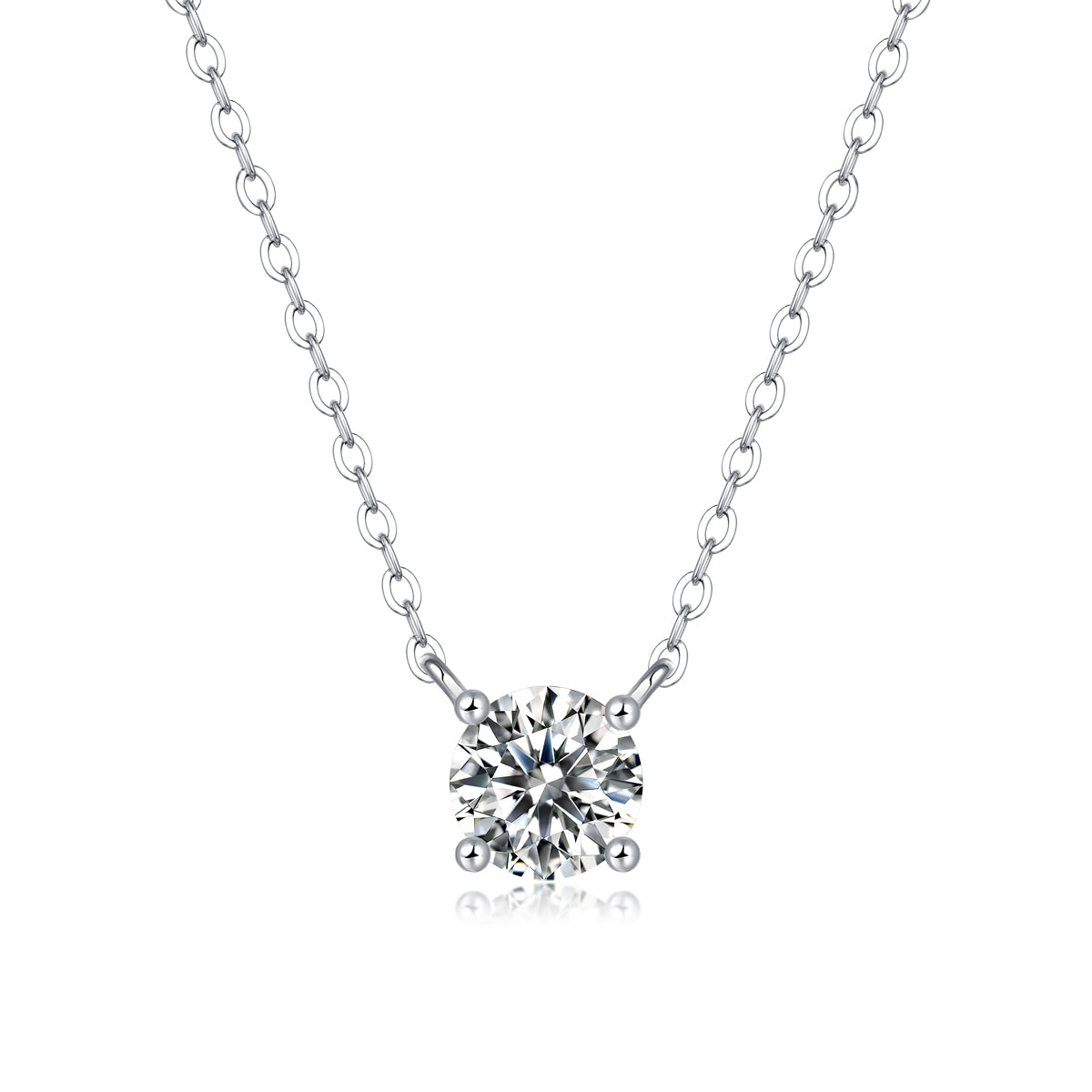 My Heart Will Last Forever moissanite solitaire necklace in 925 sterling silver