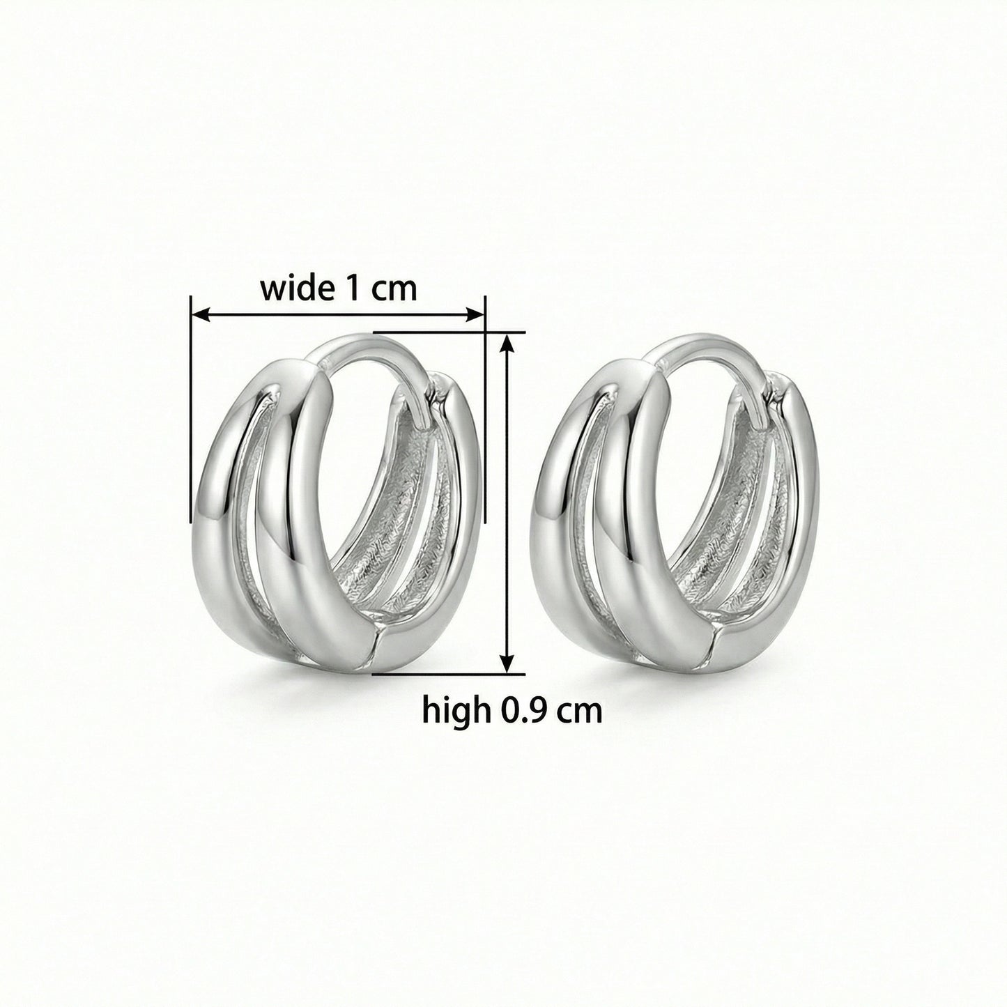 Triple Band Huggie Hoop Earrings | 925 Sterling Silver