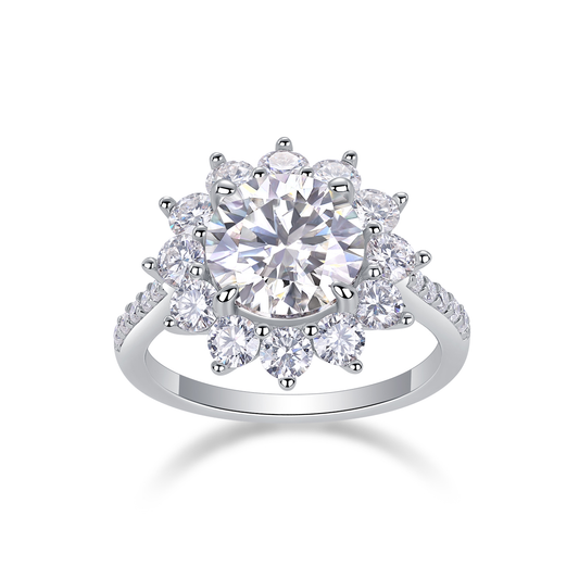 Sunflower 3-Carat Moissanite Statement Ring