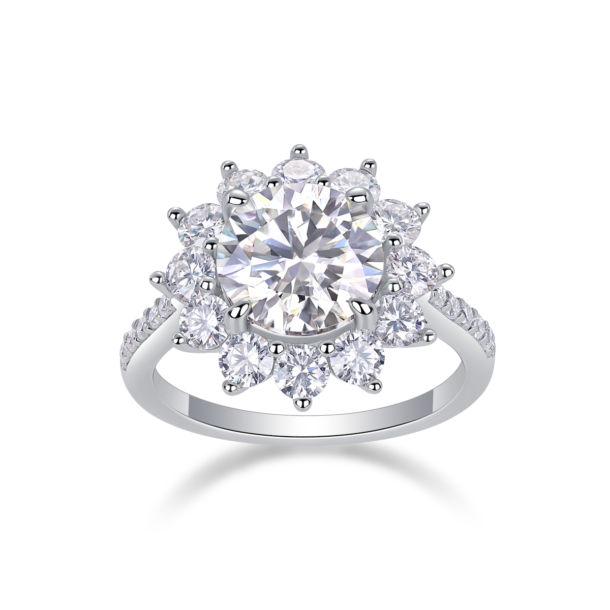 Sunflower 3-Carat Moissanite Ring