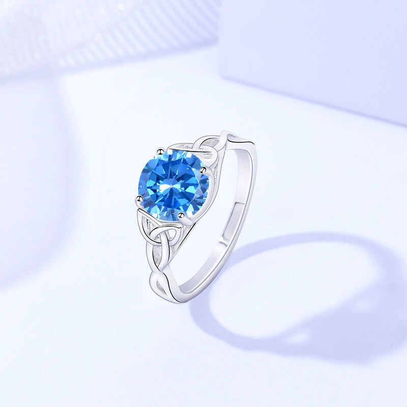 2-Carat Moissanite Interwoven Band Ring | 925 Sterling Silver