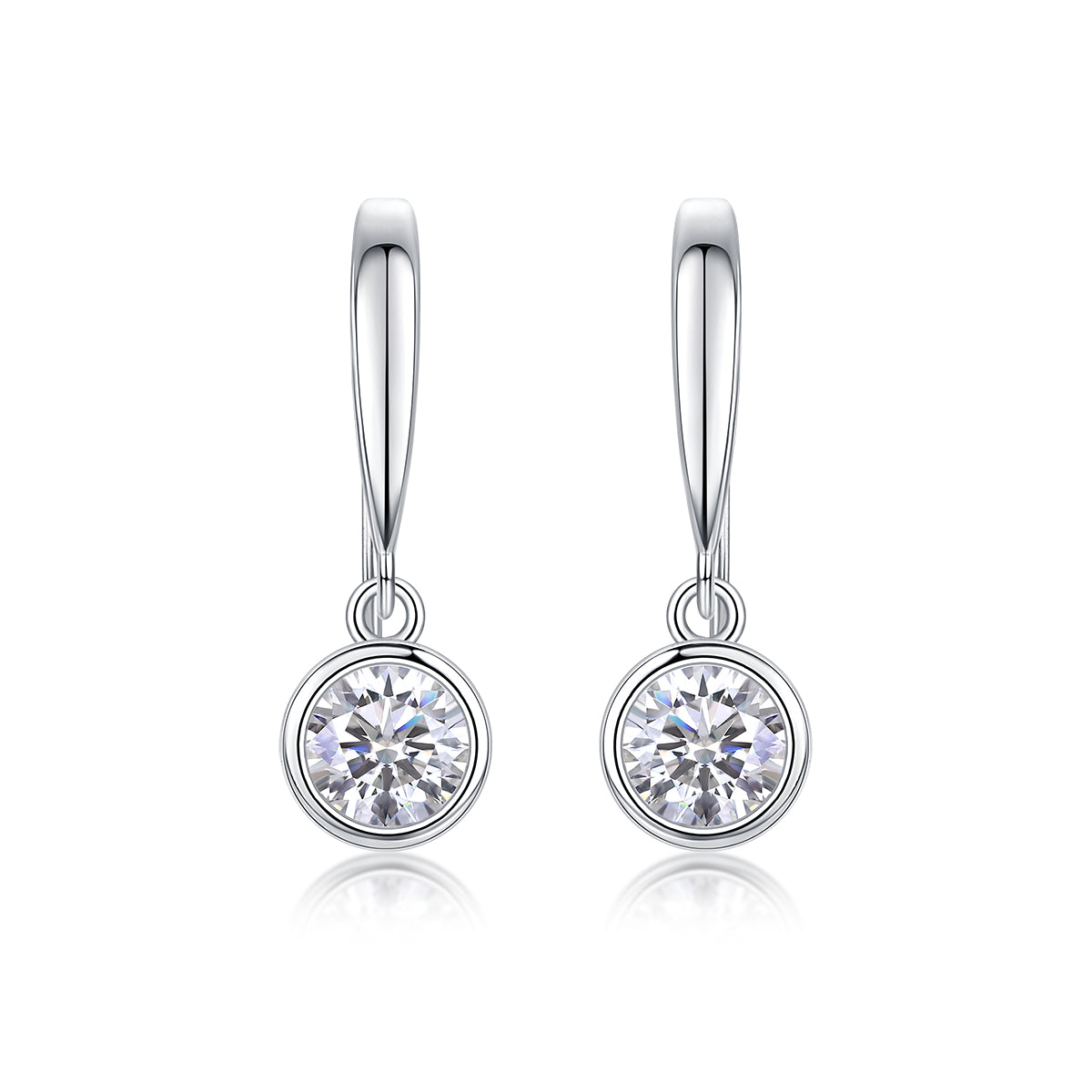 Soft Light Moissanite Drop Earrings