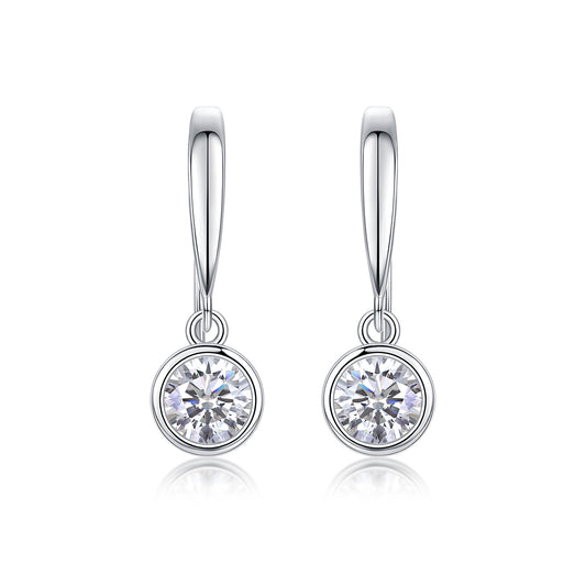 Soft Light Moissanite Drop Earrings
