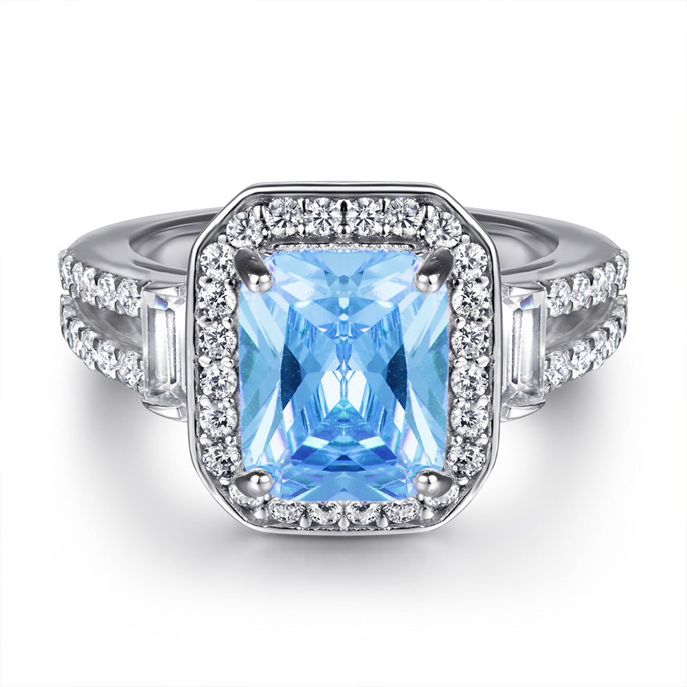 European-Style Zircon Statement Ring | 925 Sterling Silver