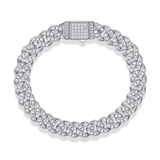 Light of Faith luxury moissanite statement bracelet in 925 sterling silver