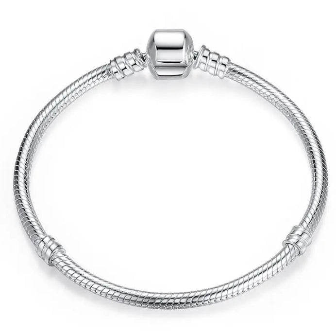 Luxury Charm Chain Bangle Bracelet | 925 Sterling Silver