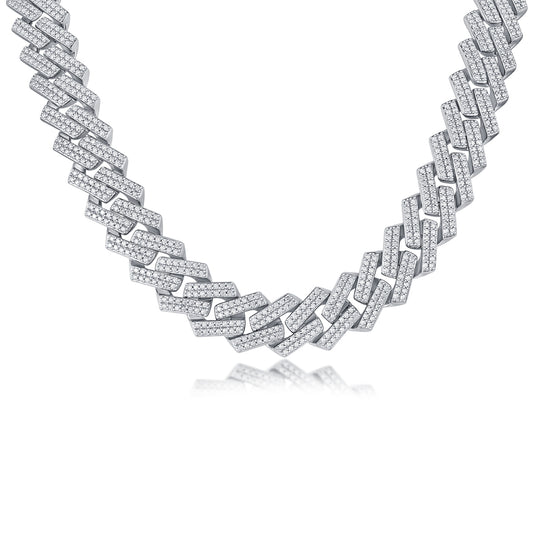 Royal Cuban moissanite tennis necklace in 925 sterling silver
