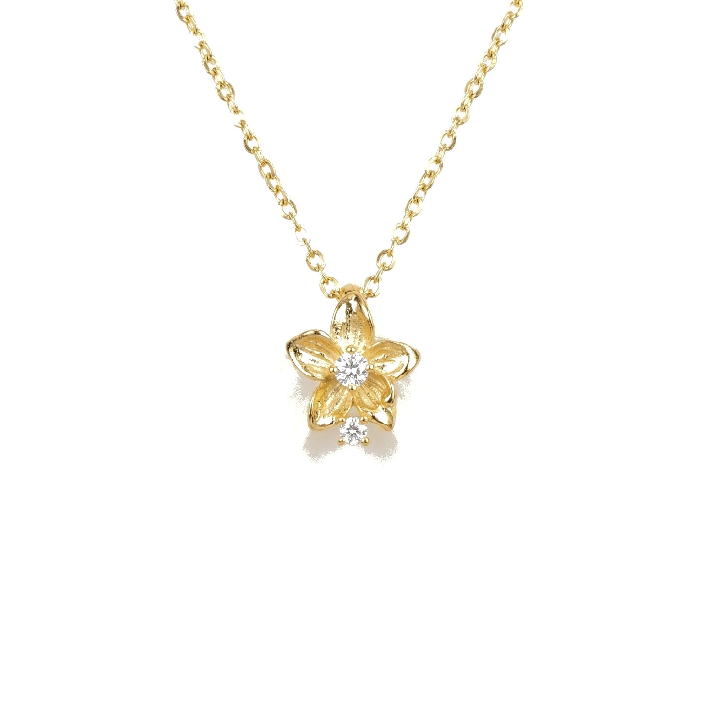 Floral Blossom Circle Pendant Necklace — White Gemstone | 925 Sterling Silver