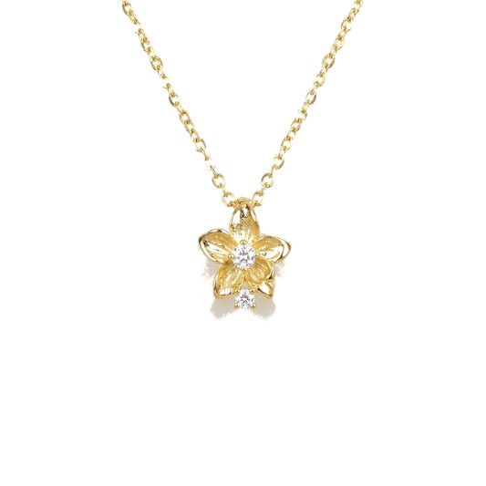 Floral Blossom Circle Pendant Necklace — White Gemstone | 925 Sterling Silver