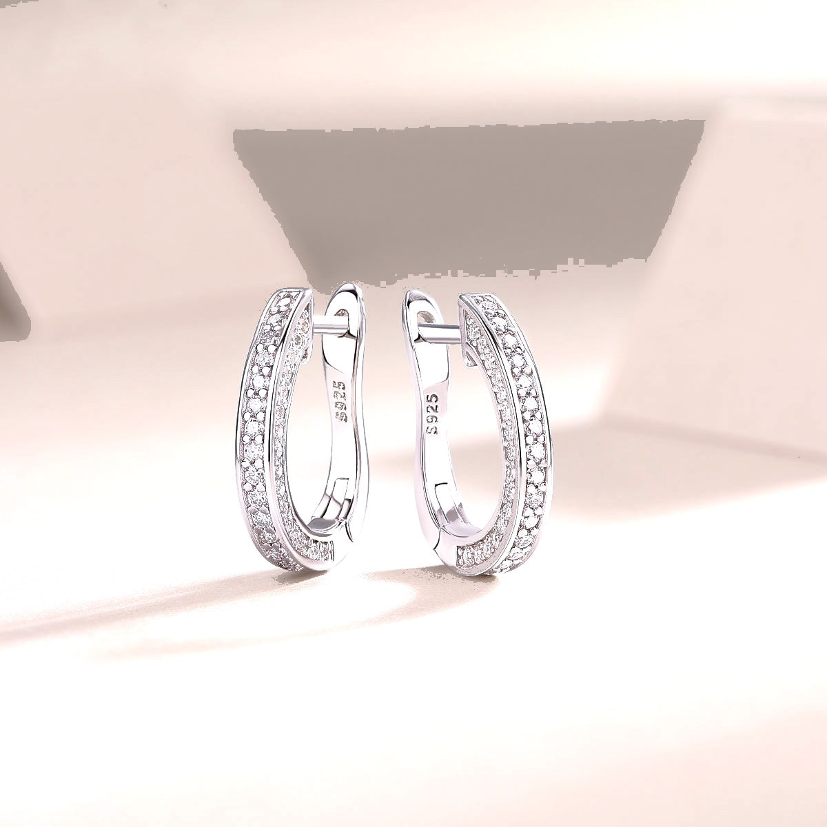 Highlight Double-Row Moissanite Hoop Earrings | 925 Sterling Silver