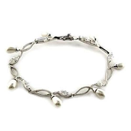 Twisted Chain & Pearl Charm Bracelet | 925 Sterling Silver