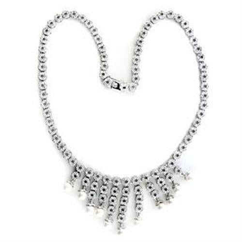Pearl Bead Statement Necklace | 925 Sterling Silver