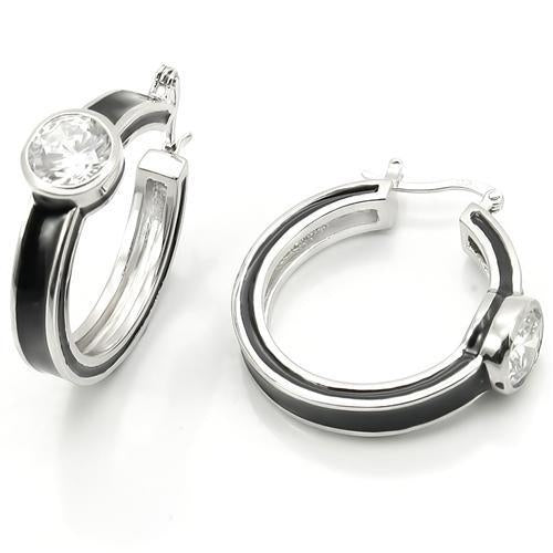 Two-Tone CZ Hoop Earrings | 925 Sterling Silver